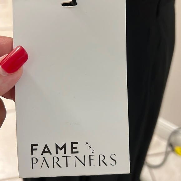 NWT Fame and Partners Black Strapless Chiffon Gown Size 6 - Picture 3 of 13